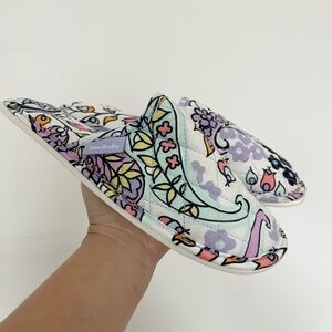 NWOT Vera Bradley Quilted Slip On House Slippers Paisley Print Purple Small 5-6